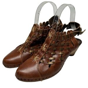 PIKOLINOS Romano Woven Leather Sling Back Mules size 37